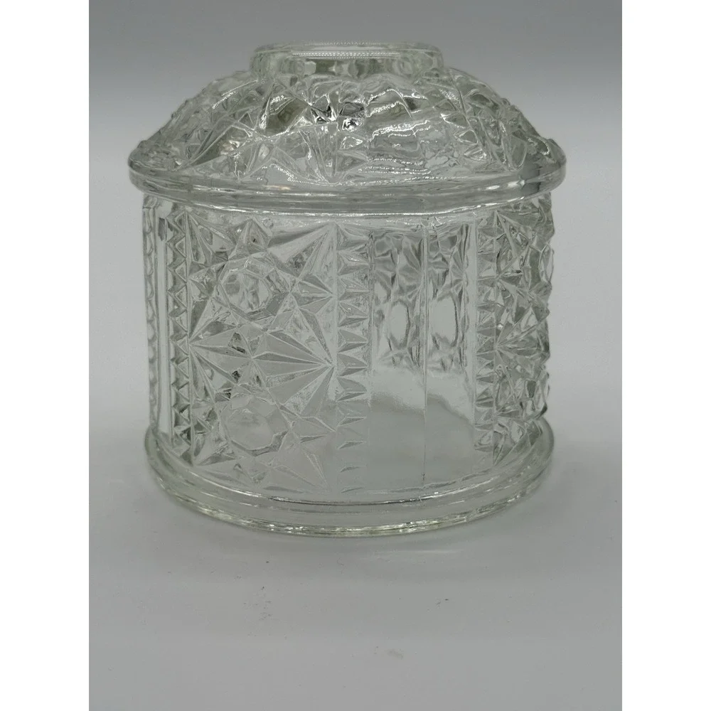 VTG Indiana Glass Stars And Bars Fairy Lamp Shade Only Clear